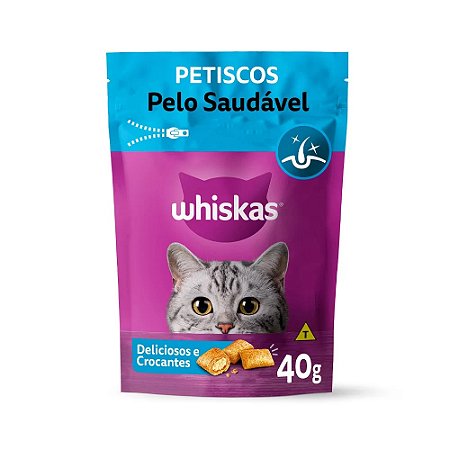 Snack Whiskas Petiscos Pelo Saudável para Gatos Adultos