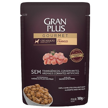 Ração Úmida GranPlus Gourmet Cães Adultos Sabor Frango 100g