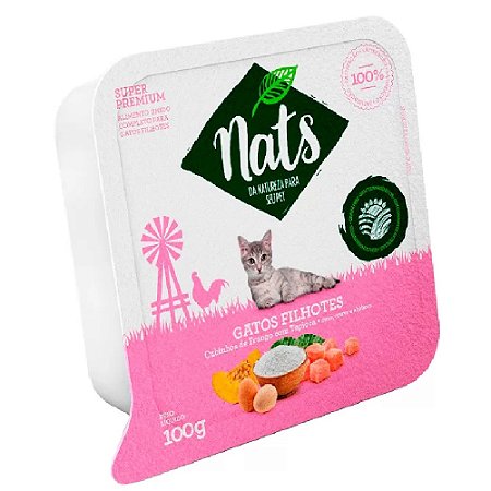 Ração Úmida Nats Gatos Filhotes Sabor Frango e Tapioca 100g