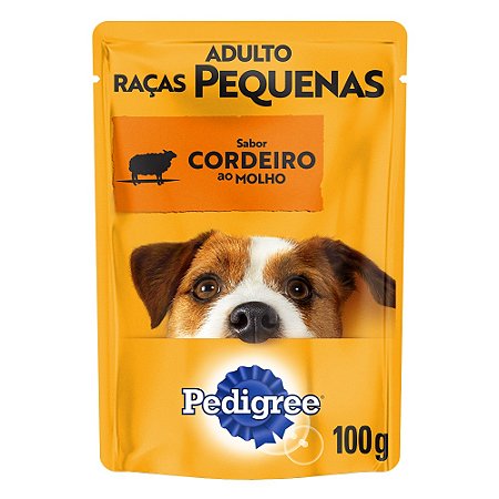 Ração Úmida Pedigree Sachê Cães Adultos de Raças Pequenas Sabor Cordeiro ao Molho 100g