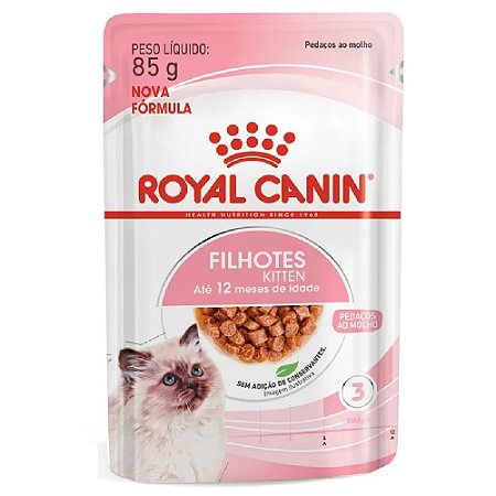 Ração Úmida Royal Canin Gatos Filhotes Sachê Kitten ao Molho