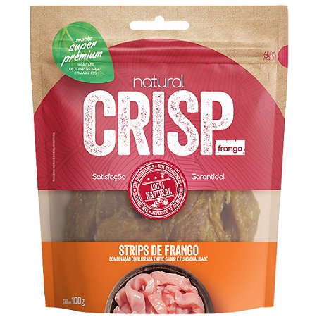 Snack Natural Crisp para Cães Sabor Strips de Frango