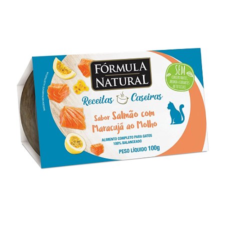 Ração Úmida Fórmula Natural Receitas Caseiras Gatos Adultos Salmão com Maracujá ao Molho