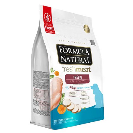 Ração Fórmula Natural Fresh Meat Cães Adultos Porte Médio Sabor Frango