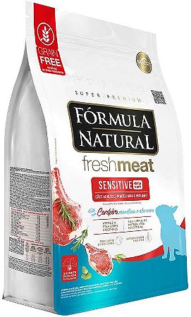 Ração Fórmula Natural Fresh Meat Sensitive Cães Adultos Portes Mini e Pequeno Sabor Cordeiro