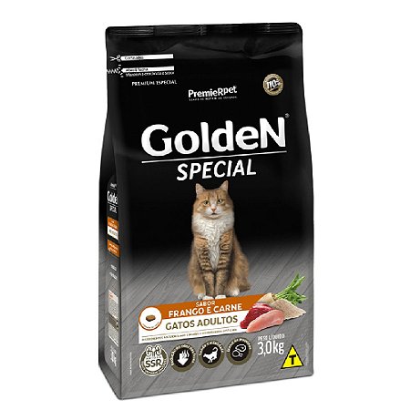 Ração Golden Gatos Special Adultos Sabor Frango e Carne - PremierPet