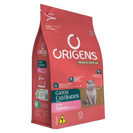 Ração Origens Premium Especial Gatos Castrados Sabor Salmão