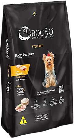 Bocão Premium Cães Adultos Raças Pequenas Sabor Frango e Cereais