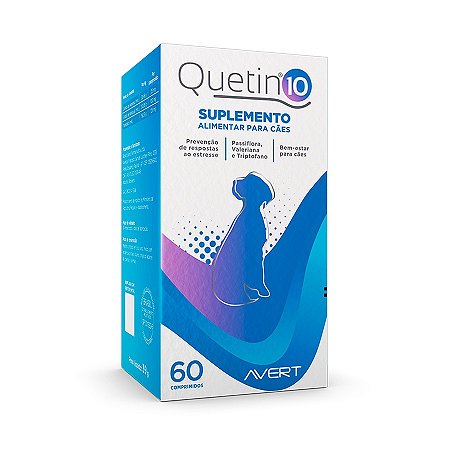 Quetin 10 Suplemento Alimentar para Cães e Gatos - 60 Comprimidos Avert