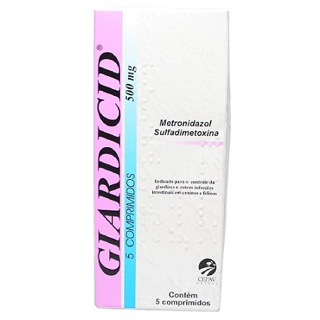 Giardicid 500mg Cepav Tratamento de Giardíase em Cães e Gatos