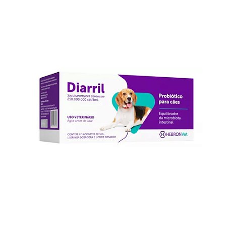 Diarril Probióticos Hebronvet para Cães