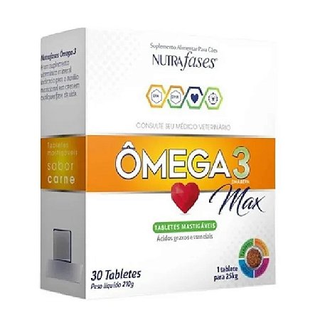Nutrafases Omega 3 Max 25kg Suplemento Alimentar para Cães