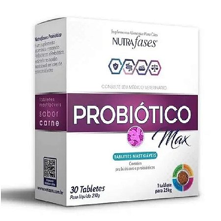 Nutrafases Probióticos Max 25kg Suplemento Alimentar para Cães