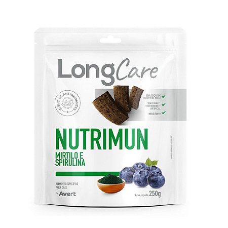 Snack LongCare Funcional Nutrimun Cães Sabor Mirtilo e Spirulina - Avert