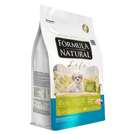 Ração Fórmula Natural Life Cães Filhotes Porte Mini e Pequeno Sabor Frango e Maçã