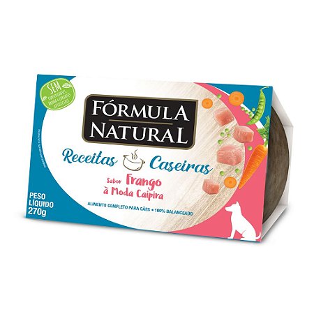 Ração Úmida Fórmula Natural Receitas Caseiras Cães Adultos Sabor Frango à Moda Caipira 270g