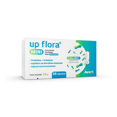 Up Flora Mini Suplemento Alimentar Cães e Gatos - Avert
