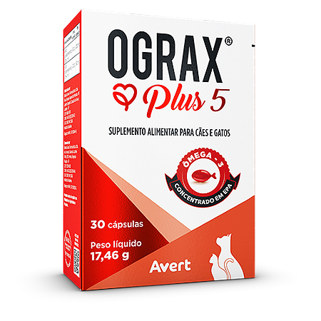 Suplemento Ograx Plus 5 para Cães e Gatos 17,46g - Avert