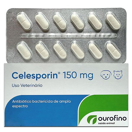 Antibiótico Celesporin 150mg - 12 Comprimidos Cartela Avulsa + Bula - Ourofino