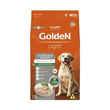 Ração Golden Fórmula Light Cães Adultos Sabor Frango e Arroz 15kg - PremierPet