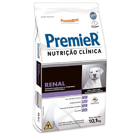 Ração Premier Nutrição Clínica Renal Cães Adultos Porte Médios e Grandes 10,1kg - PremierPet