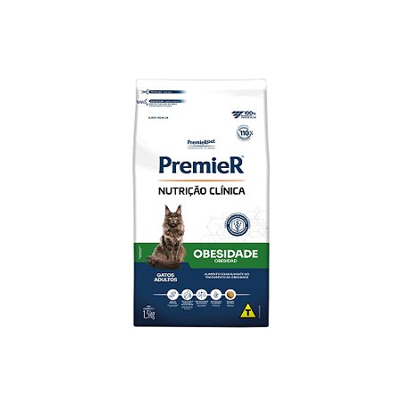 Ração Premier Nutrição Clínica Obesidade Gatos Adultos 1,5kg - PremierPet