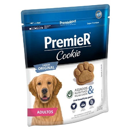 Snack Biscoito Premier Cookie Assados Cães Adultos 250g - Sem Trangênicos - PremierPet