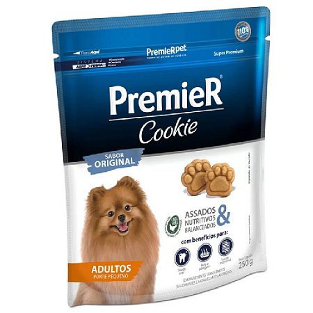 Snack Biscoito Premier Cookie Assados Cães Adultos Porte Pequeno 250g - Sem Trangênicos - PremierPet