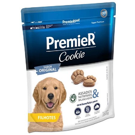 Snack Biscoito Premier Cookie Assados Cães Filhotes 250g - Sem Trangênicos - PremierPet
