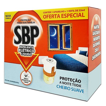 Repelente Elétrico SBP 45 Noites Aparelho + Refil Suave