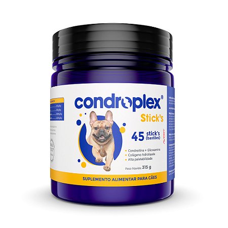 Suplemento CondroPlex Stick's para Cães de Porte Pequeno e Médio - 45 Bastões - Avert