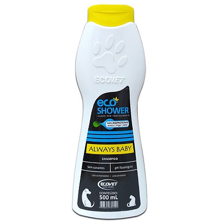 Shampoo Eco Shower Always Baby Cães e Gatos 500ml - Ecovet