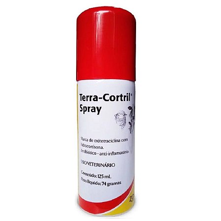 Terra-cortril Spray 125ml Cada Antibiótico Anti-inflamatório