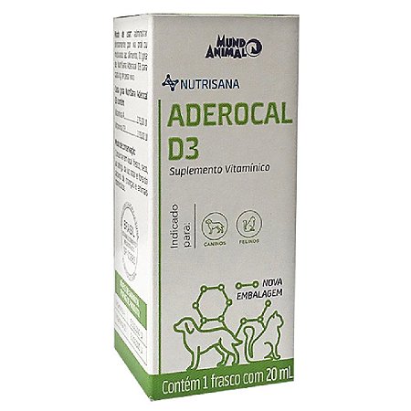 Nutrisana Aderocal D3 20ml - Mundo Animal