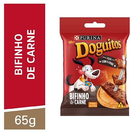 Snack Doguitos Bifinho para Cães Sabor Carne 65g - Purina