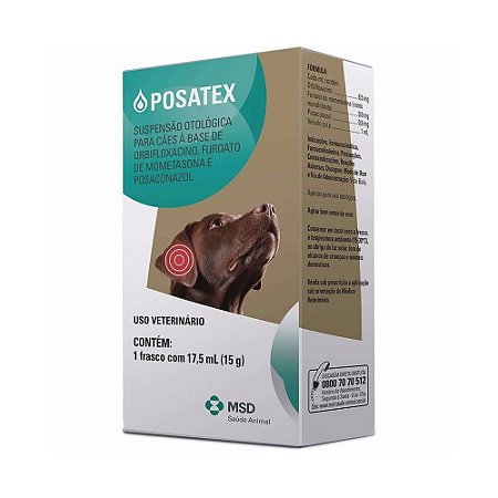 Posatex MSD 17,5ml – Solução Otológica para Cães com Otite