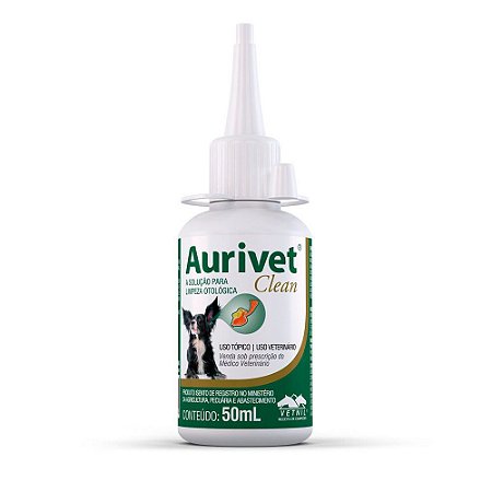 Solução Limpeza Otológica Aurivet Clean 50ml - Vetnil