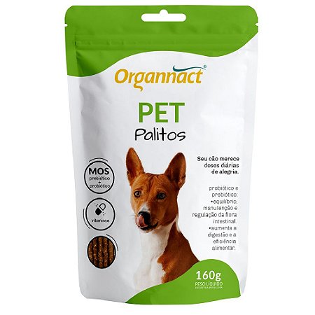 Suplemento Vitamínico Organnact Pet Palitos 160g