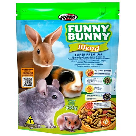 Ração Supra Funny Bunny Blend Coelhos Pequenos Roedores 500g