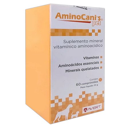 Suplemento Vitamínico Aminocanis Pet 60 Comprimidos 51g - Avert