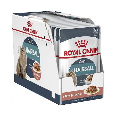Ração Úmida Royal Canin Hairball Care Controle das Bolas de Pelo Wet Combo 12un 85g Cada