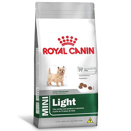Ração Royal Canin Size Mini Light Cães Adultos Porte Pequeno com Tendências ao Sobrepeso 2,5kg