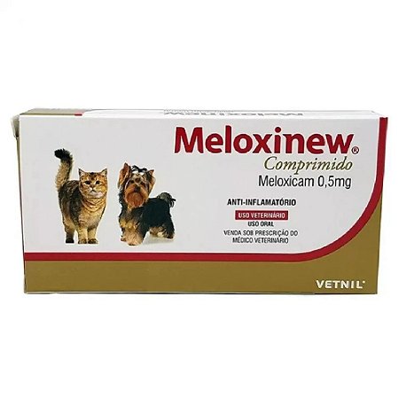 Anti-Inflamatório Meloxinew 0,5mg Cães e Gatos 10 Comprimidos Vetnil