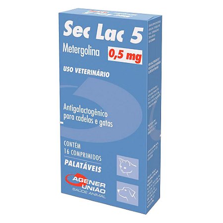 Sec Lac 5 Antigalactogêncio Cadelas e Gatas 16 Comprimidos - Agener União