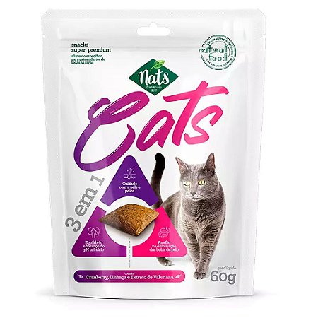 Snack Nats Cats 3 em 1 Gatos Adultos 60g