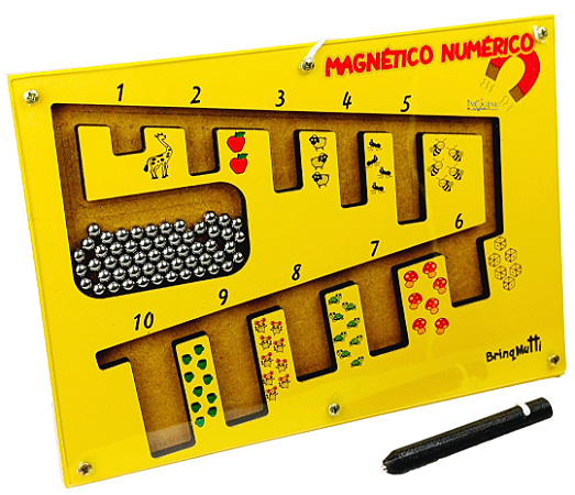 Jogo Educativo Labirinto Cursores Magnético Numérico Madeira
