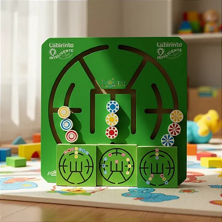 Brinquedo Educativo De Madeira Pedagógico Labirinto Inteligente