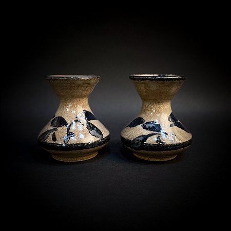 PAR DE CASTIÇAL FLORAL COBALTO COLONIAL (PAR)