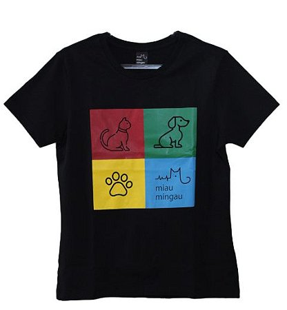 Camiseta Cat and Dog Color Baby Look