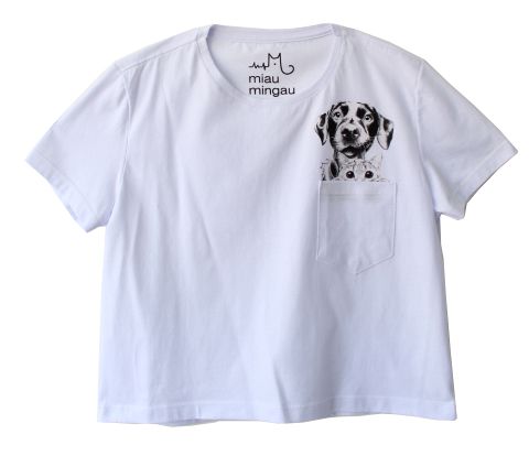 Camiseta Feminina Cropped Com Bolso Friends